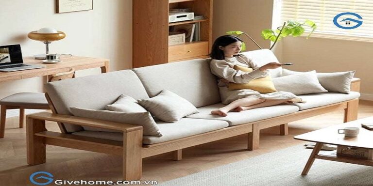 Ghế sofa gỗ chữ L phong cách Bắc Âu uy tín